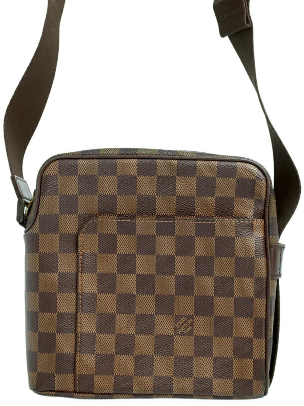 Louis Vuitton Damier Olaf Shoulder Bag Canvas Leather Brown